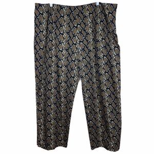 Vintage Plus Size Snakeskin Print Trousers Tapered Leg Size 24w or 26w